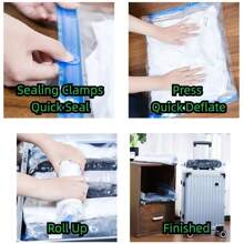 20 Pack Combo Travel Compression Bags, Vacuum Bags For Travel Organizer Space Saving Bags For Suitcases, Travel Essentials No Vacuum Needed, Travel Accessories For Packing Travel Storage Bags For Clothes Underwear Clothing Organiser