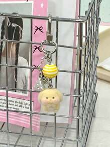 1 móc khóa thỏ tai dài hoạt hình Unisex, mặt dây chuyền trái tim phô mai dễ thương, mặt trang trí túi xách - Nhiều màu - Xem 4