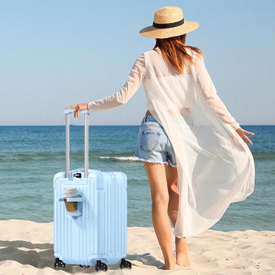 Carry On Luggage PC+ABS Suitcases With Double Spinner Wheels Airline