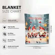 1pc Personalized Santa Claus Themed Blanket, Modern Polyester Rectangular, Soft & Warm Suitable For Living Room, Sofa, Bed At Home, Can Also Be Used Outdoors, Perfect Customized Gift For Christmas, Birthday And Holidays