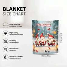 1pc Personalized Santa Claus Themed Blanket, Modern Polyester Rectangular, Soft & Warm Suitable For Living Room, Sofa, Bed At Home, Can Also Be Used Outdoors, Perfect Customized Gift For Christmas, Birthday And Holidays