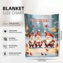 1pc Personalized Santa Claus Themed Blanket, Modern Polyester Rectangular, Soft & Warm Suitable For Living Room, Sofa, Bed At Home, Can Also Be Used Outdoors, Perfect Customized Gift For Christmas, Birthday And Holidays