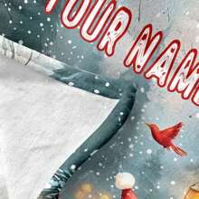 1pc Personalized Santa Claus Themed Blanket, Modern Polyester Rectangular, Soft & Warm Suitable For Living Room, Sofa, Bed At Home, Can Also Be Used Outdoors, Perfect Customized Gift For Christmas, Birthday And Holidays