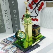 1pc Crystal Clock Tower Ornament, Home/Car Decor, Special Occasion Gift Rama Decoration Rama E-I-D - Bronze - View 7
