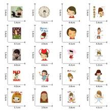 62 件/包奈良美智可爱卡通涂鸦贴纸，日本艺术美学标签，适用于乐器、剪贴簿、信封、万圣节/圣诞节礼物、青少年派对、奖励、激励 - 彩色 - 查看 11