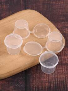 Juego de 50 platos descartables de plástico para salsa, taza descartable transparente minimalista para salsa para suministros de cocina, útiles escolares, fiesta de regreso a clases, fiesta de Navidad, decoraciones navideñas, regalos y decoraciones navideñas - transparente - Ver 8