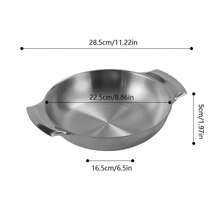 1 件不锈钢海鲜锅双柄不锈钢平底锅厨房火锅耐磨煎锅炊具厨房家用烹饪锅不锈钢炊具西班牙海鲜饭锅 - 彩色 - 查看 14