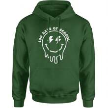 Melting Smile Face 100 Days Of School Adult Hoodie Sweatshirt - 寶藍色 - 查看 3