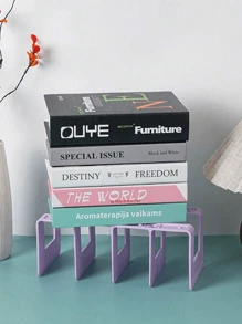 1/4pcs 4-Slot Large Capacity Acrylic Bookshelf, Multifunctional Bookend, Bookstand, Desk Organizer Rack, Portable Bookcase, Anti-Shake Book Clip, Book Divider, Stationery Organizer, Independent Compartment, Wide Opening Design, Suitable For Bedroom, Living Room, School, Dorm, Office Desk, Stationery, Documents, Kitchen, Bathroom