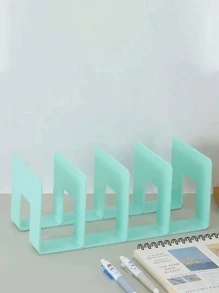 1/4pcs 4-Slot Large Capacity Acrylic Bookshelf, Multifunctional Bookend, Bookstand, Desk Organizer Rack, Portable Bookcase, Anti-Shake Book Clip, Book Divider, Stationery Organizer, Independent Compartment, Wide Opening Design, Suitable For Bedroom, Living Room, School, Dorm, Office Desk, Stationery, Documents, Kitchen, Bathroom