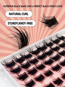 Rikuaild 64pcs Soft & Fluffy Individual Lash Extensions, DIY Dramatic Thick Messy Lash Effect, Moisturizing Lash Makeup - D - View 3