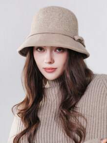 1 pieza Sombrero de estilo Cloche para mujer, gorra tipo parisino vintage elegante inspirado en la moda francesa, apta para el uso diario, eventos y paseos, Día de San Valentín - MM1896 - Ver 6