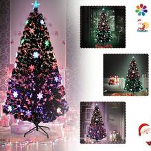 LILIIN Artificial Christmas Tree With Stand Artificial Christmas Tree Simulation Christmas Tree Artificial Christmas Trees For Indoor And Outdoor Decoration (With Colorful LED Snowflake, 120cm/150cm/180cm/210cm/240cm) - Green - View 5