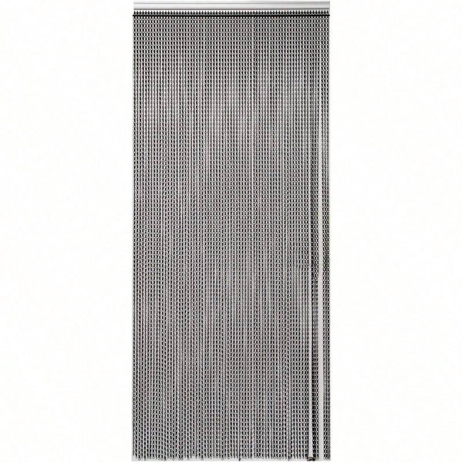 Aluminium Door Fly Screen Metal Chain Curtain Blind Insect Blinds 214cm X 90cm - Black - View 1