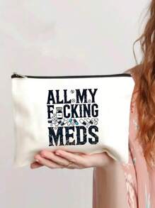 时尚帆布化妆包 - 宽敞的旅行包，带有多个隔层，非常适合整理化妆品，是送给女性、医生、牙科助理和患者的完美礼物化妆包学校用品旅行必需品袋化妆包节日必需品化妆包化妆包化妆包美容化妆品收纳袋 - 米色 - 查看 4