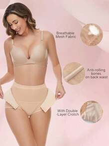 JUQDNX Mesh Stitching Shaping Panties, Tummy Control Compression Panties To Butt Lift & Shape Buttocks, Women's Underwear & Shapewear