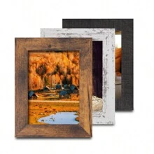 1 pièce Cadre photo en bois rustique, style campagnard, design vintage, convient pour la maison, le salon, la chambre, le bureau ou le montage mural, cadeau de rentrée scolaire
