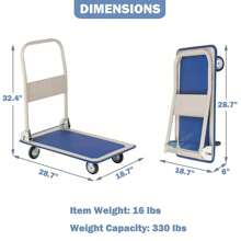 Folding Platform Truck Hand Flatbed Push Dolly Cart Folding Heavy Duty Rolling Cart With 4 Wheels Outdoor Decor