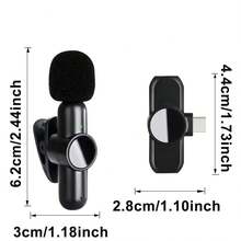 New Live Noise Cancellation Mini Tie Clip Microphone Portable Wireless Lavalier Microphone Compatible With Iphone And Android Phone - YJH-k3 - View 2