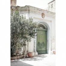 1 pieza Pintura en lienzo minimalista escandinava con el árbol de olivo italiano, las ramas y las hojas, la arquitectura, sin marco, para decoración del hogar