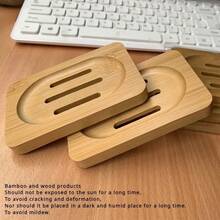 1 hộp đựng xà phòng tre, giá đựng xà phòng chống trượt, giá để xà phòng trên mặt bàn phòng tắm, hộp đựng xà phòng thoát nước, khay đựng xà phòng tre sáng tạo cho phòng tắm - Nhiều màu - Xem 3