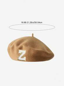 1pc Baby & Kids 26 Letters Knitted Beret Hat, Soft Warm Cute Fashionable Headwear For Toddler Boys Girls, Suitable For Infants And Young Children In Autumn And Winter