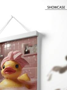 超现实主义帆布墙艺术，可爱有趣的墙艺术印刷品，一只正在洗澡的小鸭子，适合浴室、客厅、书房、装饰您的房间、送给朋友的节日礼物、乔迁礼物装饰画无框 - 彩色 - 查看 7