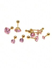 6 件/套女士不锈钢耳骨耳钉