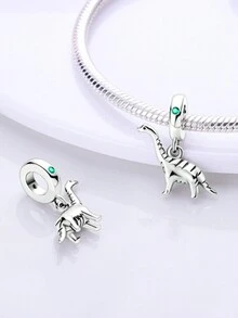 STYFNE 1 chiếc S925 mạ bạc dễ thương hình thú cưng thỏ, chó, mèo, tắc kè hoa, bọ cạp, khủng long Mặt dây chuyền trang sức thanh lịch, Mặt dây chuyền DIY thủ công, Quà tặng nhỏ hàng ngày cho phụ nữ - Bạc - Xem 4