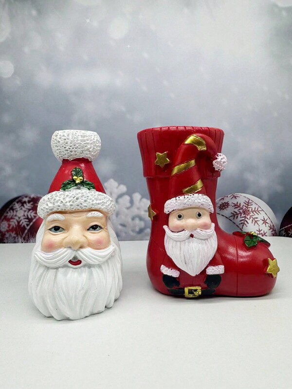 1pc Santa Claus Resin Crafted Home Decor For Christmas Festive Atmosphere Birthday