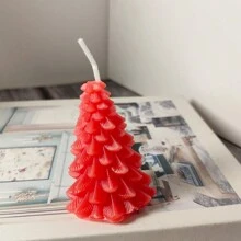 1pc, Handmade Christmas Tree Shaped Scented Candles, Slight Color Difference, Suitable For Home Decor, Restaurant, Birthday, Party, Bathroom Aromatherapy Christmas Decorations Room Decor, Christmas Gifts