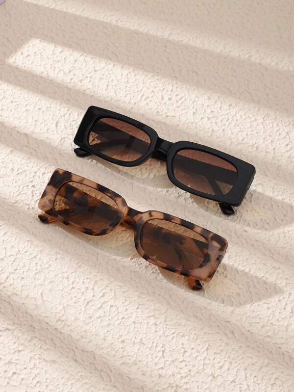 2/3/4pcs/Set Women Small Square Frame Cute Yellow,Pink,Green Eyeglasses, Suitable For School And Travel Beach Accessories For Women Glasses Shades For Summer Beach Vacation,Outdoor,Travel