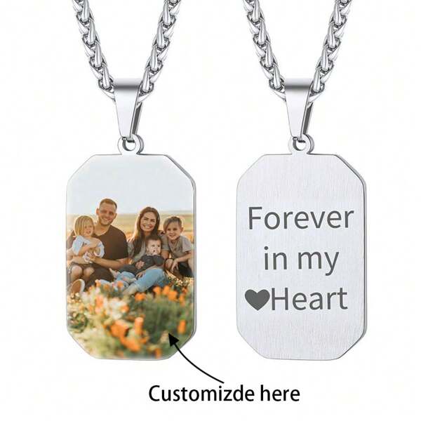 Colar de foto colorida personalizado, corrente de aço inoxidável banhada a ouro 18K, pingente personalizado para homens/mulheres, presente exclusivo para pessoas importantes, aniversários, dia das mães, ação de graças, natal