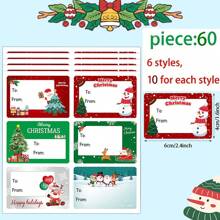 Merry Christmas Tags: 30/60/90 Holiday Stickers For Gift Wrapping - Self-Adhesive, Paper Material,Christmas Valentine Day