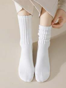 3 pares de calcetines altos de mujer gruesos y cálidos, aptos para todas las estaciones, calcetines tipo botas caídos