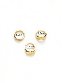 Bộ 3 chiếc/Bộ trang sức nhẫn trơn thiết kế hình học bất đối xứng thời trang dành cho nữ - Vàng - Xem 5