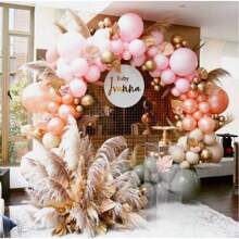 2M Round Hoop Balloon Arch Backdrop Flower Gold Display Stand Frame Wedding - Gold - View 6