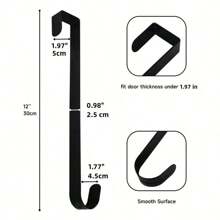 1 pezzo - Gancio senza graffi per appendere corone sulla porta, gancio per corona da porta - Supporto sottile in metallo per corona da appendere sulla porta, gancio stagionale per porte anteriori o posteriori (bianco, 30 cm). Decorazione per Pasqua, Ognissanti, Natale, cartello di benvenuto per porte d'ingresso, decorazione interna ed esterna, organizer sottile per la casa