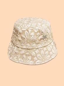Hoa Văn Rhinestone Chữ Trang Trí Mũ Bucket - Nhiều màu - Xem 1