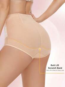 JUQDNX Mesh Stitching Shaping Panties, Tummy Control Compression Panties To Butt Lift & Shape Buttocks, Women's Underwear & Shapewear