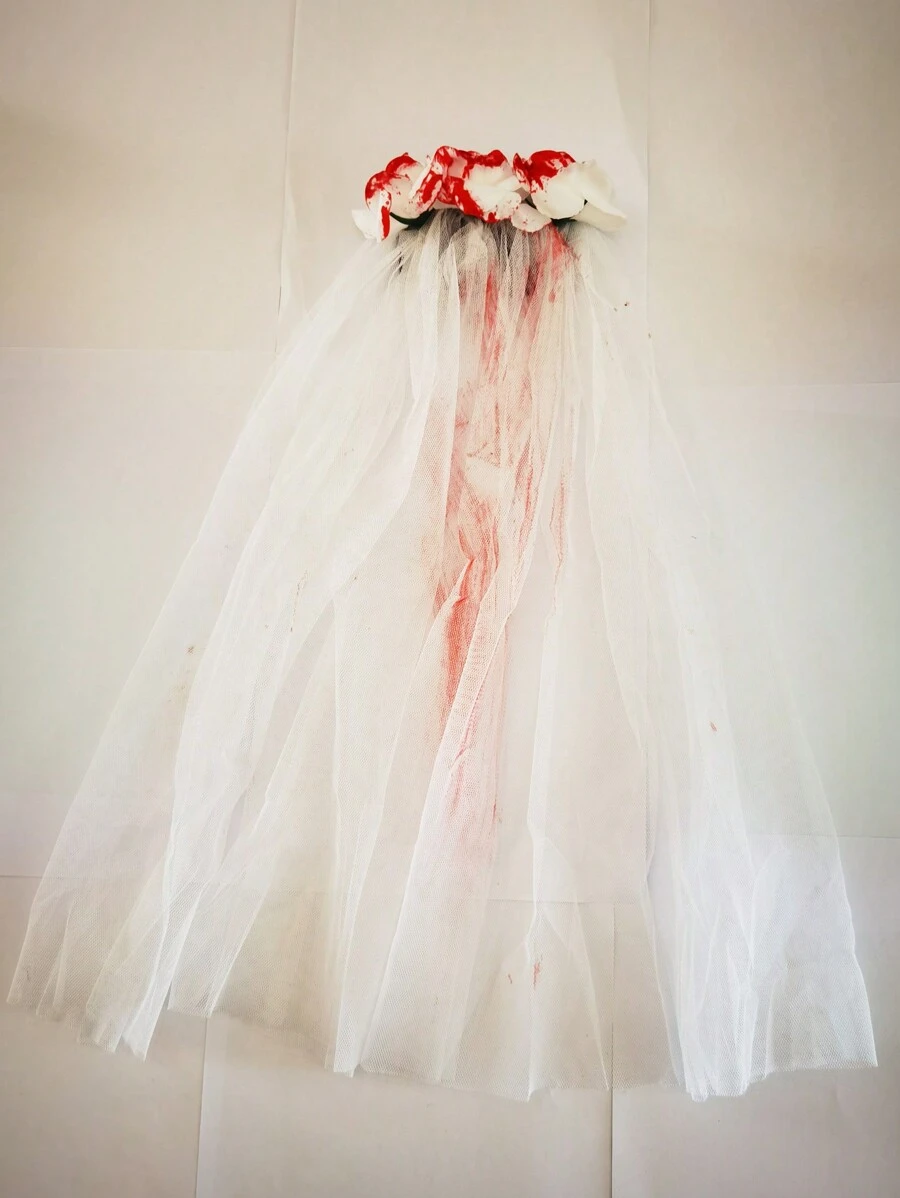 1 cái/gói Phụ kiện tóc hoa hồng đỏ và trắng có tua rua, dùng cho tiệc cưới/tiệc tùng dành cho phụ nữ - Đỏ và trắng - Xem 1