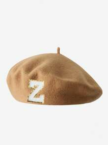 1pc Baby & Kids 26 Letters Knitted Beret Hat, Soft Warm Cute Fashionable Headwear For Toddler Boys Girls, Suitable For Infants And Young Children In Autumn And Winter