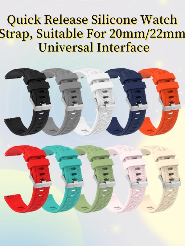 A Universal Quick Release Dot Pattern Silicone Watch Strap With Interface Sizes Of 20mm And 22mm,22MM