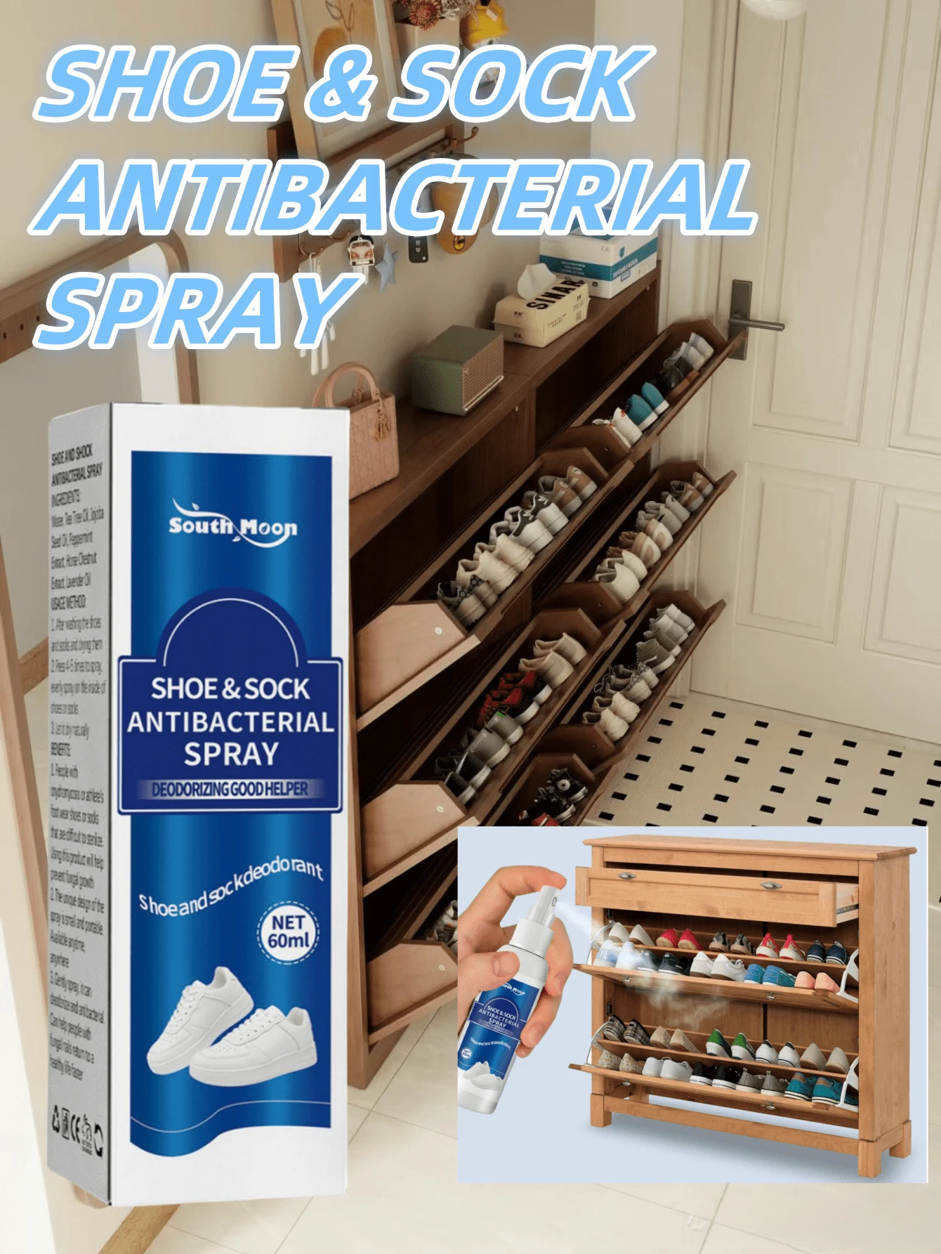 Dezodorant w sprayu do butów i skarpetek Czyszczenie spoconych stóp w ...