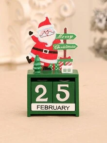 1 Lịch đếm ngược Giáng sinh bằng gỗ tự làm - Thiết kế hình ông già Noel và người tuyết cho trang trí để bàn, nhà, văn phòng và sân, Giáng sinh - Nhiều màu - Xem 4