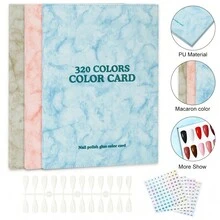 160/308/320/480 Colors PU Material /Cardboard Material Nail Display Book Nail Polish Books With Fake Nails Tips False Nails Styles Showing Book Nails Tool,240/360/480/600PCS False Nail *200/400/500/PCS Number Stickers/Set,Christmas And Winter Nail Tools