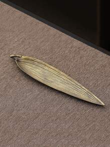 1pc Gold, Silver, Bronze, Green Long Leaf Metal Incense Stick Holder Plate, Rama Incense Burner - Gold - View 24