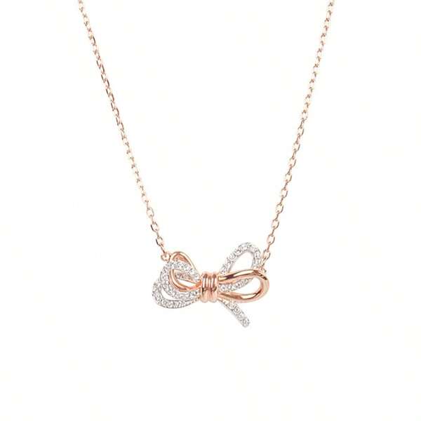 Swarovski Women's Bowknot Pendant Necklace 5440636 - Platinum Color, Jewelry Gift Suitable For Women Valentines,Mom,Mother,Mother's Day,Gift