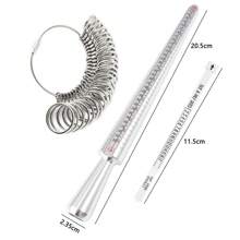 3 件装铝合金戒指尺寸规，塑料尺，用于测量戒指、手链、手指周长，尺寸 1-33 - 多色 - 查看 9