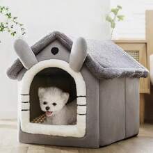 40*38*35CM Pet Cat Kitten Dog Beds Fleece Bed Pyramid Cozy Washable Warm House Cave